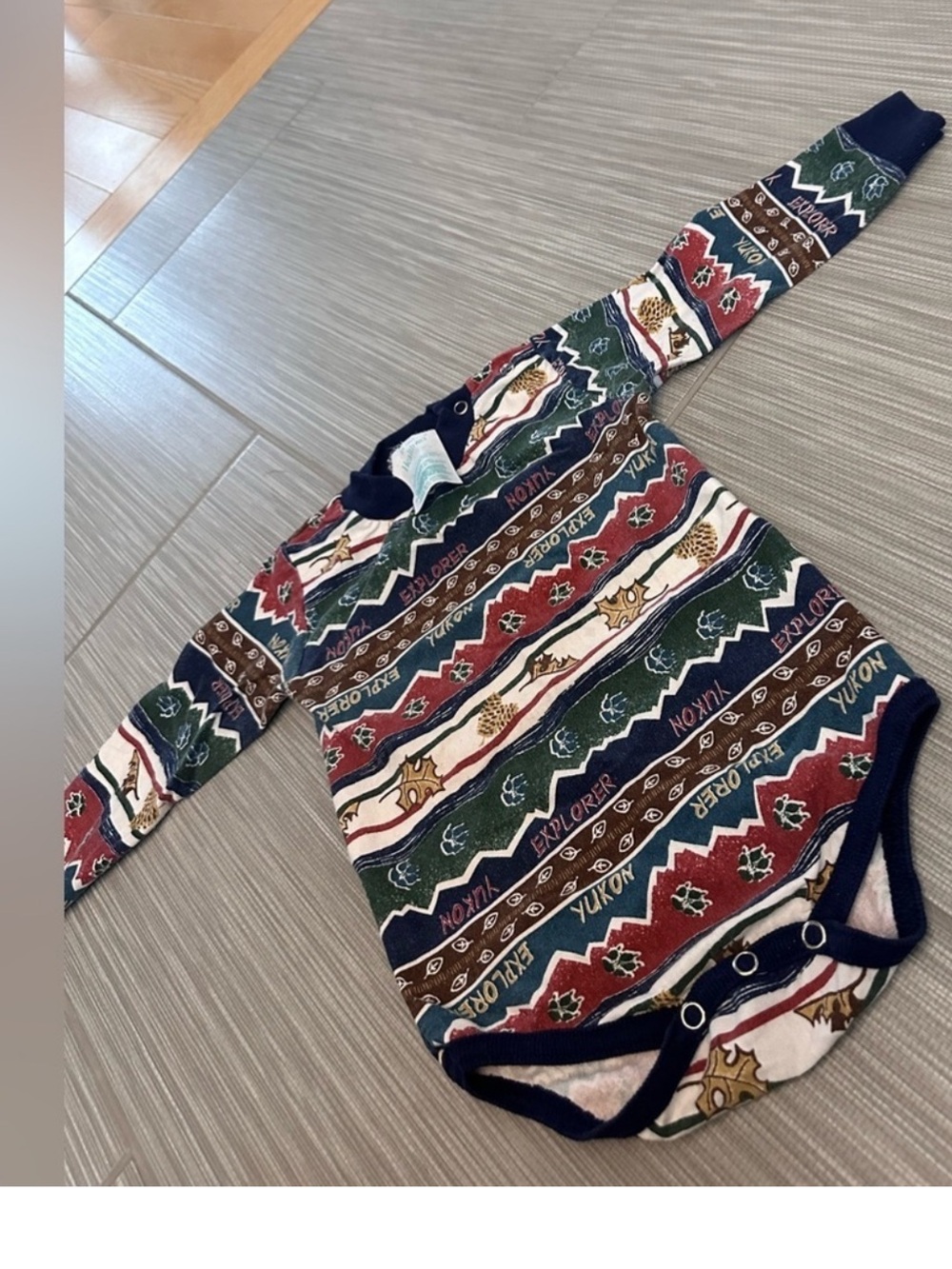 healthtex Multicolor Striped Explorer Print Long Sleeve Bodysuit